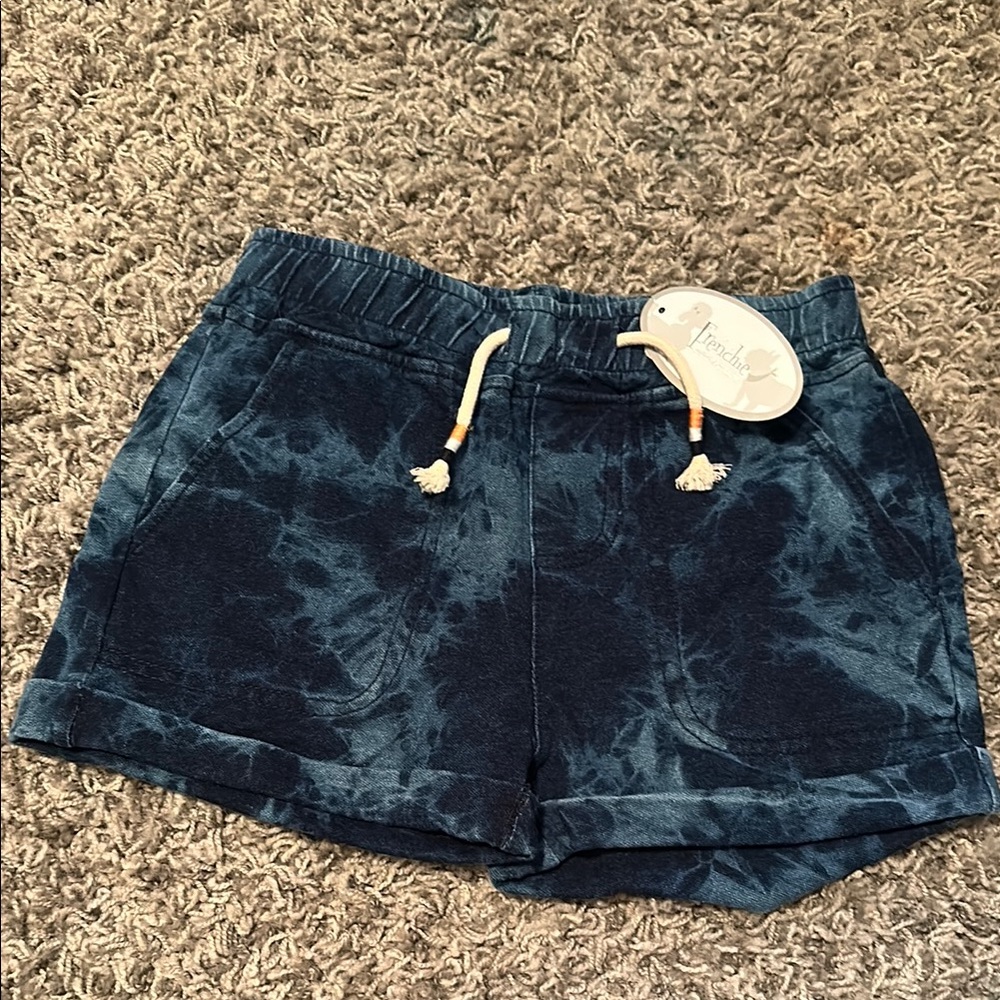 Navy Blue Demin Drawstring Shorts